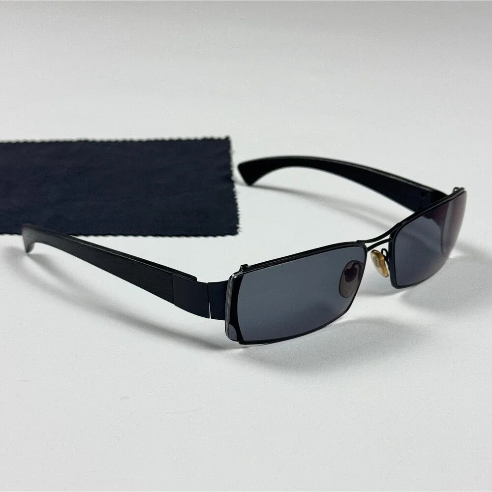 Gold & Wood Paris H05.8 Wood Temple Eyeglass Frames Men 61-17 Black Metal RX